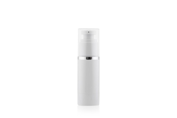 Frasco Airless Absolut Branco e Prata 30ml
