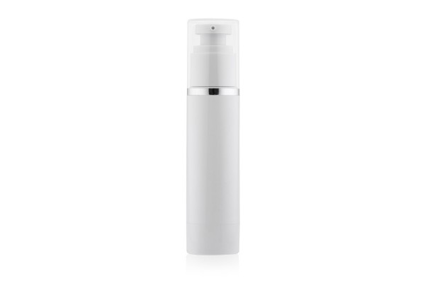 Frasco Airless Absolut Branco e Prata 50ml