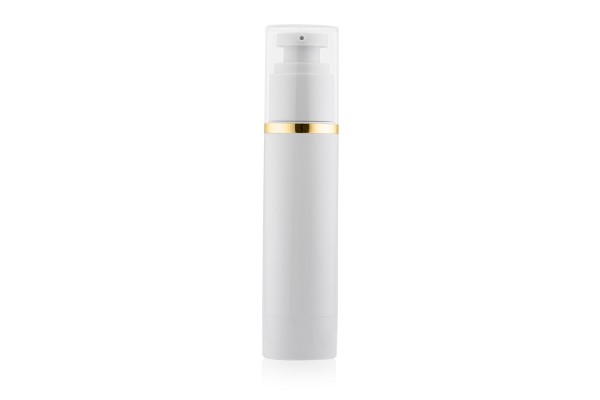 Frasco Airless Absolut Branco e Dourado  50ml
