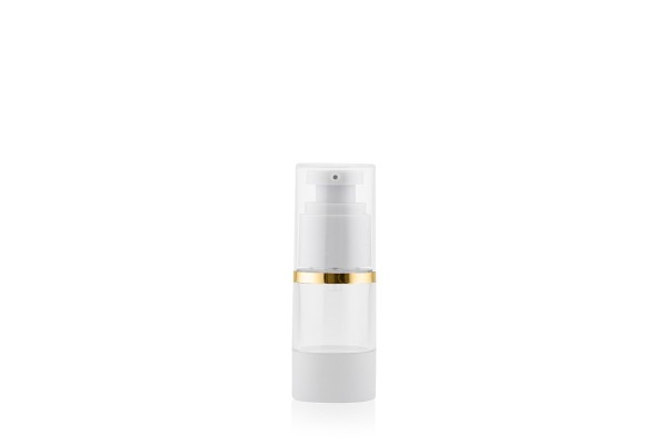 Frasco Airless Absolut Cristal e Dourado 15ml
