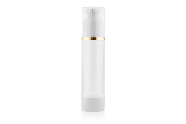Frasco Airless Absolut Cristal e Dourado 50ml