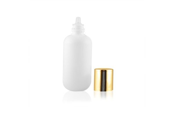 Frasco Dropper Prime Branco e Dourado 50ml