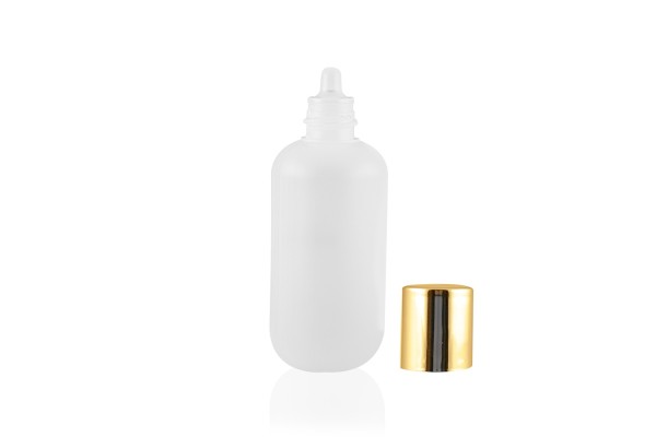 Frasco Dropper Prime Natural e Dourado 50ml