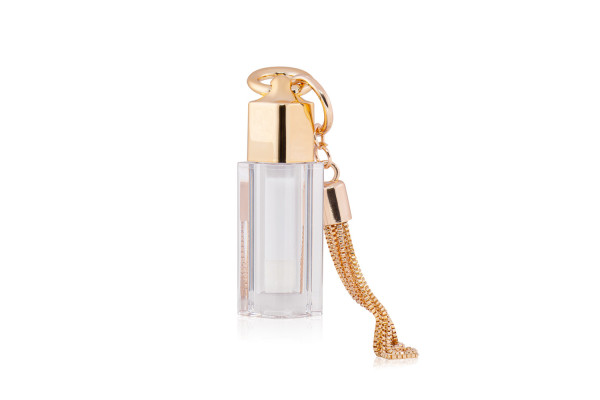 Gloss Glow Transparente e Dourado 3,5ml com Chaveiro Franja