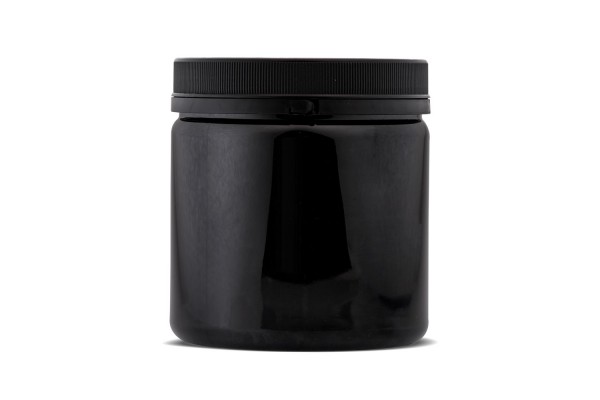 Pote PET 1000ml Preto Boca Larga com Lacre