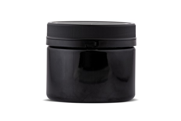 Pote PET 350ml Preto Boca Larga com Lacre