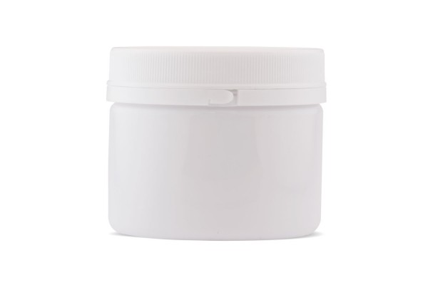 Pote PET  350ml Branco Boca Larga com Lacre
