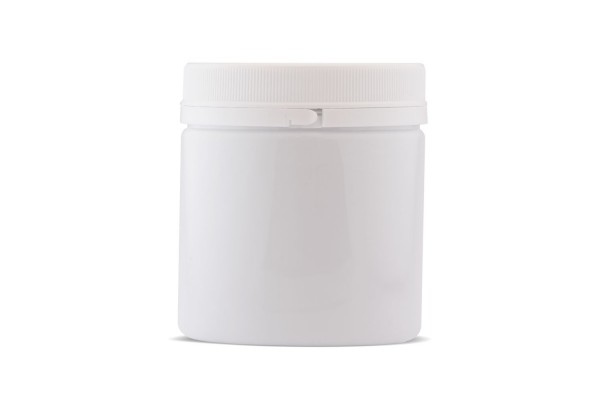 Pote PET  550ml Branco Boca Larga com Lacre