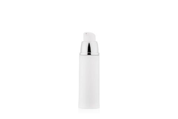 Frasco Airless PTG Branco com Prata 30ml