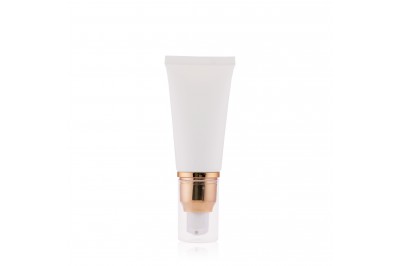 Bisnaga Branca Tube Pump Dourada 30ml