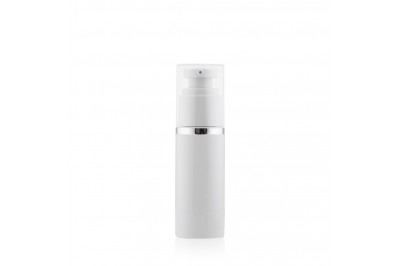 Frasco Airless Absolut Branco e Prata 30ml