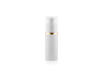 Frasco Airless Absolut Branco e Dourado  30ml