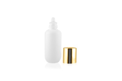 Frasco Dropper Prime Branco e Dourado 30ml