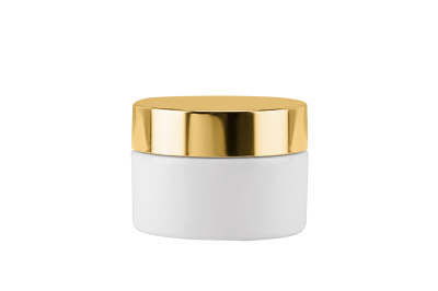 Pote Basic Branco 30ml com Tampa Dourada