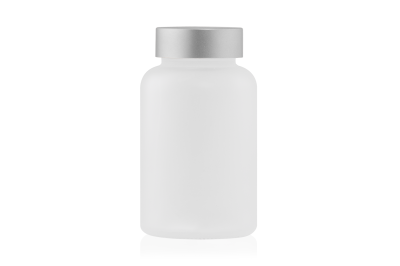 Pote Cápsula Vidro Transparente Fosco 120ml com Tampa Prata Fosca